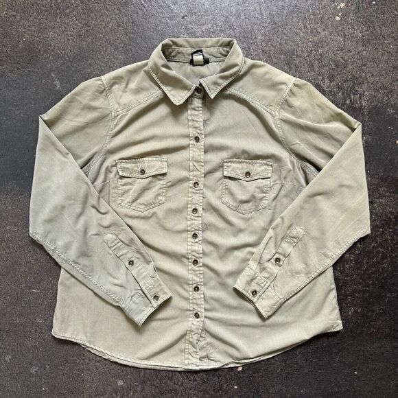 Torrid Women’s Long Sleeve Button Up Shirt Size 00 Polyester Rayon Blend Preppy - Picture 1 of 16